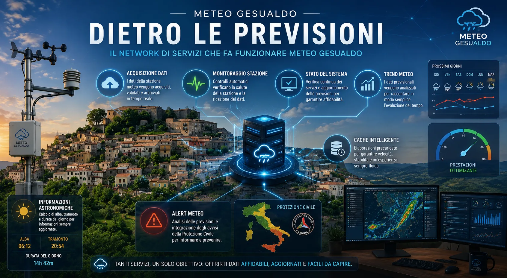 Come lavora Meteo Gesualdo: il network di servizi dietro le previsioni